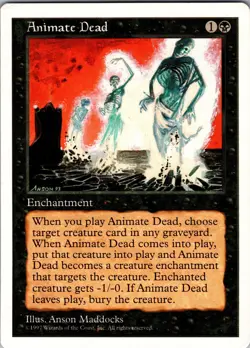 Animate Dead Fifth Edition Uncommon LP Magic: The Gathering Normal - Image 1