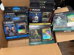 Lot of 6 Magic the Gathering Doctr Who Lord of the rings Fallout Commander Dec - Image 1