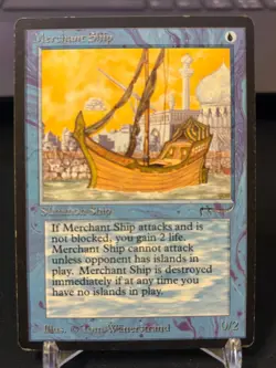 Magic the gathering MTG Merchant Ship Arabian Nights Lightly Played vintage - Image 1