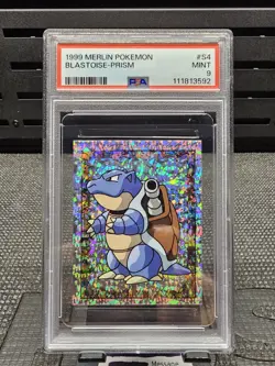 1999 MERLIN POKEMON #S4 BLASTOISE-PRISM PSA 9 - Image 1