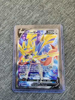 Pokemon TCG Zacian v Full Art Ultra Rare Sword & Shield Base Set - Image 1