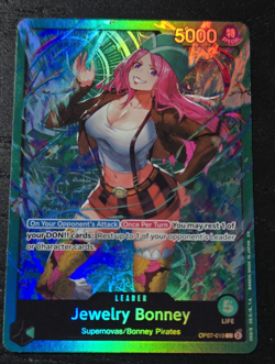 One Piece TCG Jewelry Bonney Leader Card OP07-019 English (ST24) - Image 1