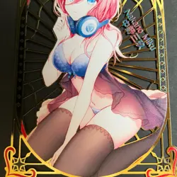 Goddess Story Gold METAL Card - Maiden Party - Serial Number #/200! Miku Bikini - Image 4