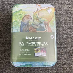 Magic The Gathering Bloomburrow Toad & Otter Tin 2 Promo Cards & 5 Booster Packs - Image 1