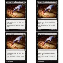 4 x SIGN IN BLOOD Commander Anthology Volume 2 MTG NM Black - Sorcery Com - Image 1