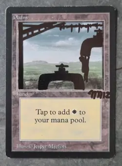 MTG Magic - Beta Plains - Sketched and Signed by original artist Jesper Myrfors - Image 1