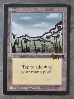 MTG Magic - Beta Plains - Sketched and Signed by original artist Jesper Myrfors - Image 1
