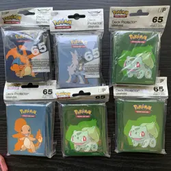 Pokemon UP Card Sleeves 65ct each. Lot of 6 Charzard, Bulbasaur, Lucario, - Image 1