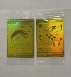 Sealed Pokemon Celebrations Pikachu V & PokeBall UPC Gold Promo Cards 2021 25th - Image 1