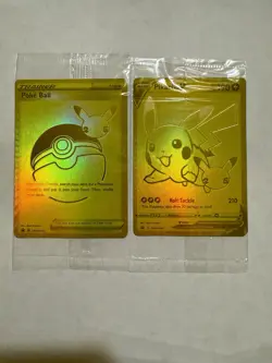Sealed Pokemon Celebrations Pikachu V & PokeBall UPC Gold Promo Cards 2021 25th - Image 4