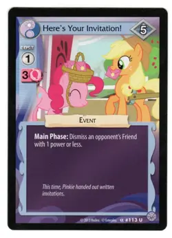 2013 MLP My Little Pony Premier CCG - Here's Your Invitation #113 - Hasbro Card - Image 3