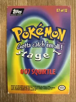 Pokemon Card Topps Squirtle Holo Foil E7 of 12 DMG - Image 2