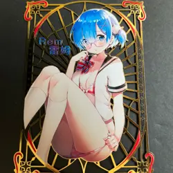 Goddess Story Gold METAL Card - Bikini - Serial Number #/200! Rem Re-Zero - Image 1