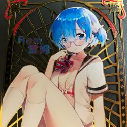 Goddess Story Gold METAL Card - Bikini - Serial Number #/200! Rem Re-Zero - Image 4