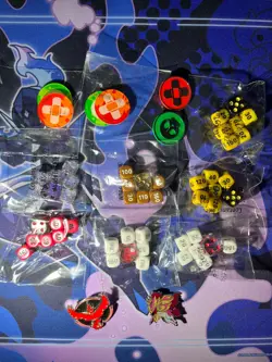 Pokemon TCG Accessories - Lot Of 21 Dice, 32 Coins and Damage Counters - Image 2