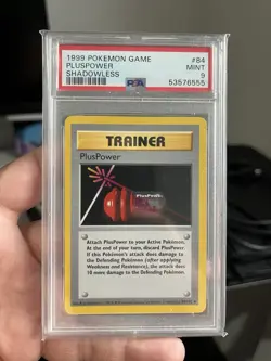 PlusPower Shadowless Base Set PSA 9 84/102 Pokemon TCG - Image 1