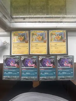 7 Set! Pikachu and Gengar Pokemon Trick Or Trade 2024 018/091 + 057/091 NM - Image 1