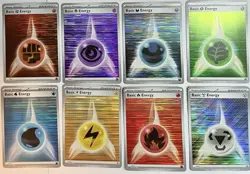 LOT OF 8 - Pokemon Black Bolt & White Flare Horizontal Holo Basic Energy Cards - Image 1