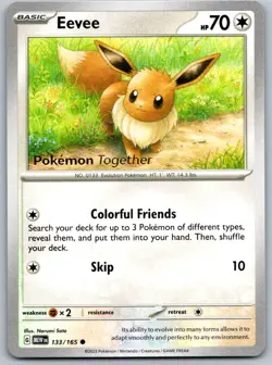 Eevee - 133/165 (Pokemon Together Stamp) Promo 151 Master Set! NM - Image 1