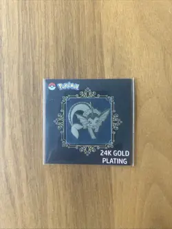 24k Gold Plated Pokemon Vaporeon Sticker Pack Fresh - Image 1