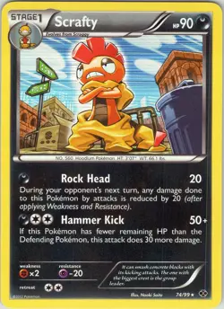 Scrafty 74/99 - Pokemon TCG Black & White: Next Destinies - Holo Rare (NM) - Image 1