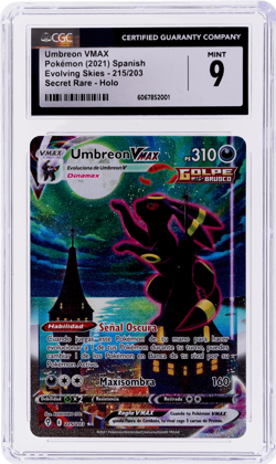 2021 Pokemon Sword and Shield Evolving Skies Spanish Umbreon Vmax CGC 9 - Image 1