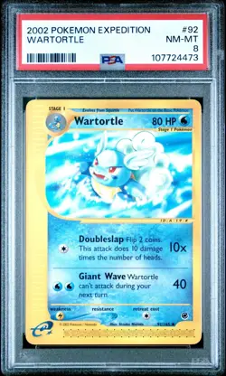 PSA 8 - WARTORTLE - 92/165 - EXPEDITION 2002 E-SERIES WOTC POKEMON - 3P - Image 1
