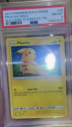 PSA 8 Pokemon Pikachu Cosmos Holo BLEED Costco Canada 28/73 HD GALAXY SWIRL🌀 - Image 2