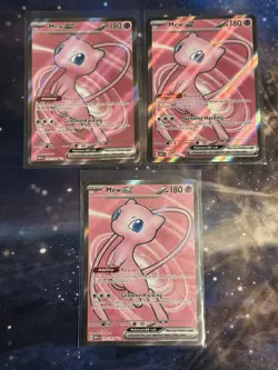 Mew ex 193/165 Full Art Pokemon Card Lot of 3 Copies - Image 1