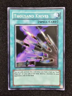 NM-VLP YUGIOH THOUSAND KNIVES Secret Rare Holo PCY-003 - Image 1