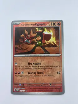 Pokemon TCG * Destined Rivals 044/182 Hearthflame Mask Ogerpon U * REVERSE HOLO - Image 1