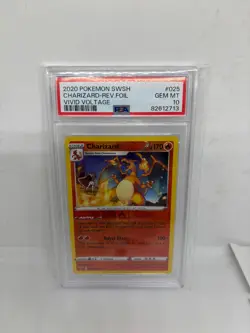 Pokemon SWSH Vivid Voltage Charizard Reverse Holo ERROR PSA 10 - Image 1