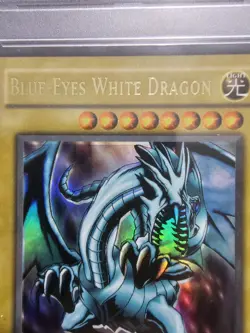 YUGIOH BLUE EYES WHITE DRAGON Foil Shift Ultra Rare Holo LOB-001 PSA 4 VG-EX - Image 3