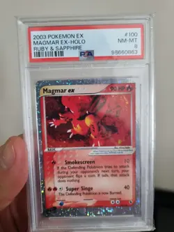 Pokemon TCG Magmar EX Ruby Sapphire Holo Card PSA 8 - Image 1