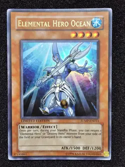MP YUGIOH ELEMENTAL HERO OCEAN Limited Ultra Rare Holo JUMP-EN013 - Image 1