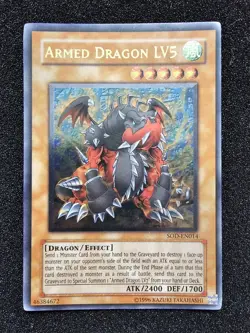 LP-MP YUGIOH ARMED DRAGON LV5 Ultimate Rare Holo SOD-EN014 - Image 1