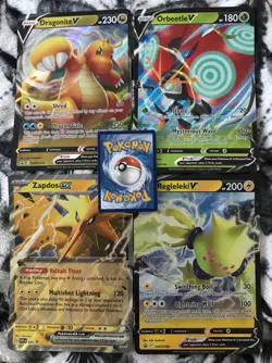 4 X JUMBO Oversized Pokemon Card Dragonite V - Image 1