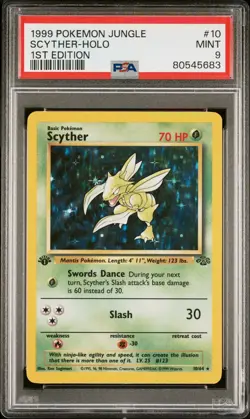 SCYTHER 10/64 | PSA 9 | 1st Edition Jungle WOTC Graded Pokemon Card - Image 2