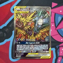Pokemon TCG Moltres & Zapdos & Articuno - Hidden Fates Stained Glass Promo-SM210 - Image 1