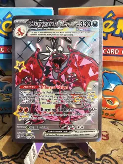Pokemon TCG Charizard EX SVP074 Black Star Promo Card, NM Shiny Full Art - Image 1