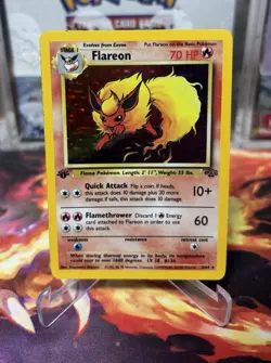 Flareon 1st Edition 1999 Jungle Foil Holo 3/64 Holographic Rare Pokemon Card - Image 1