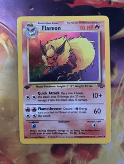 Flareon 1st Edition 1999 Jungle Foil Holo 3/64 Holographic Rare Pokemon Card - Image 3