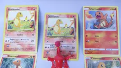 Charmander 2" Tomy CGTSJ Vintage Mini Figure Fig & 5 Pokemon Card Lot Base Set 2 - Image 2