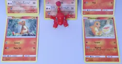 Charmander 2" Tomy CGTSJ Vintage Mini Figure Fig & 5 Pokemon Card Lot Base Set 2 - Image 3