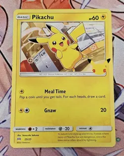 Pikachu 25/25 - Pokemon McDonalds 25th Anniversary - Non Holo Promo Card - Image 1