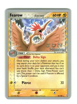 Pokemon Card Fearow World Championships 2007 18/100 NM-LP Non-Holo Rare TCG - Image 1