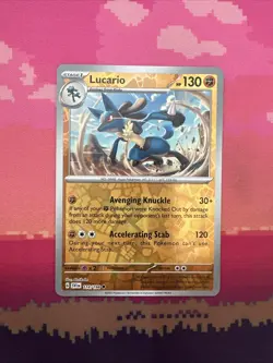Pokemon Card Lucario Scarlet & Violet Base Set Reverse Holo 114/198 Near Mint - Image 1