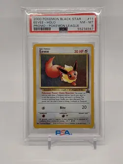Eevee #11 Black Star Promo Holo Pokemon - PSA 8 NM - MT - Image 1