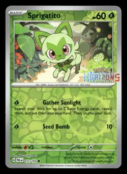 Sprigatito 012/193 Reverse Holo Horizons Stamped Promo - Pokemon - Image 1
