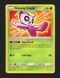 Shining Celebi #SM79 Pokemon Sun & Moon Shining Legends Black Star Promo NM - Image 1